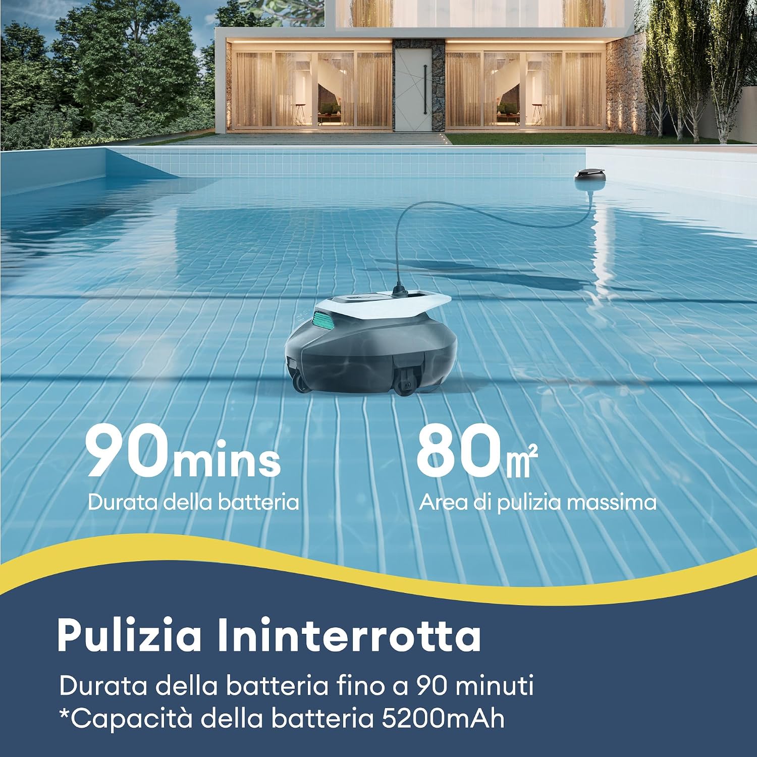 Ultenic Pooleco P10S – Robot Piscina Senza Fili con App e Controllo Remoto