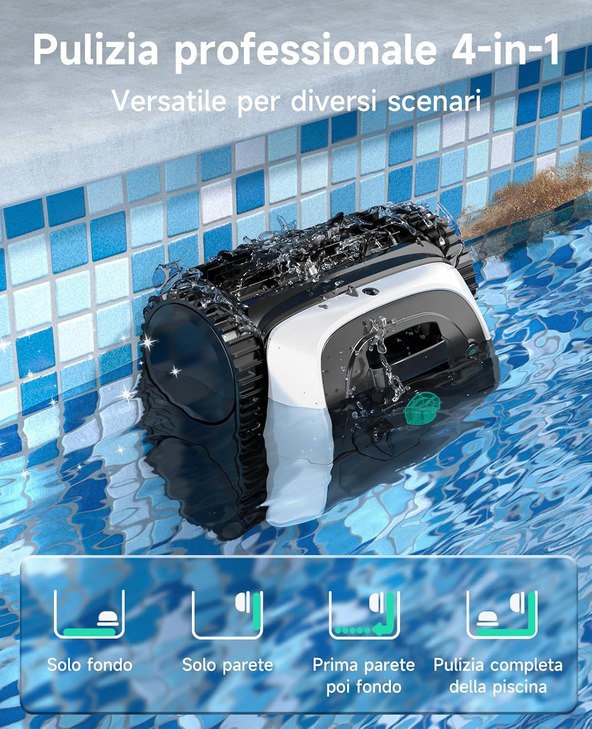WYBOT C1 - Robot Piscina Senza Fili con Pianificazione Intelligente del Percorso