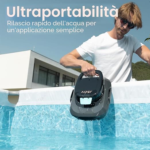 AIPER Scuba – Robot Piscina Senza Fili | 90 Min di Autonomia | Fino a 80 m²