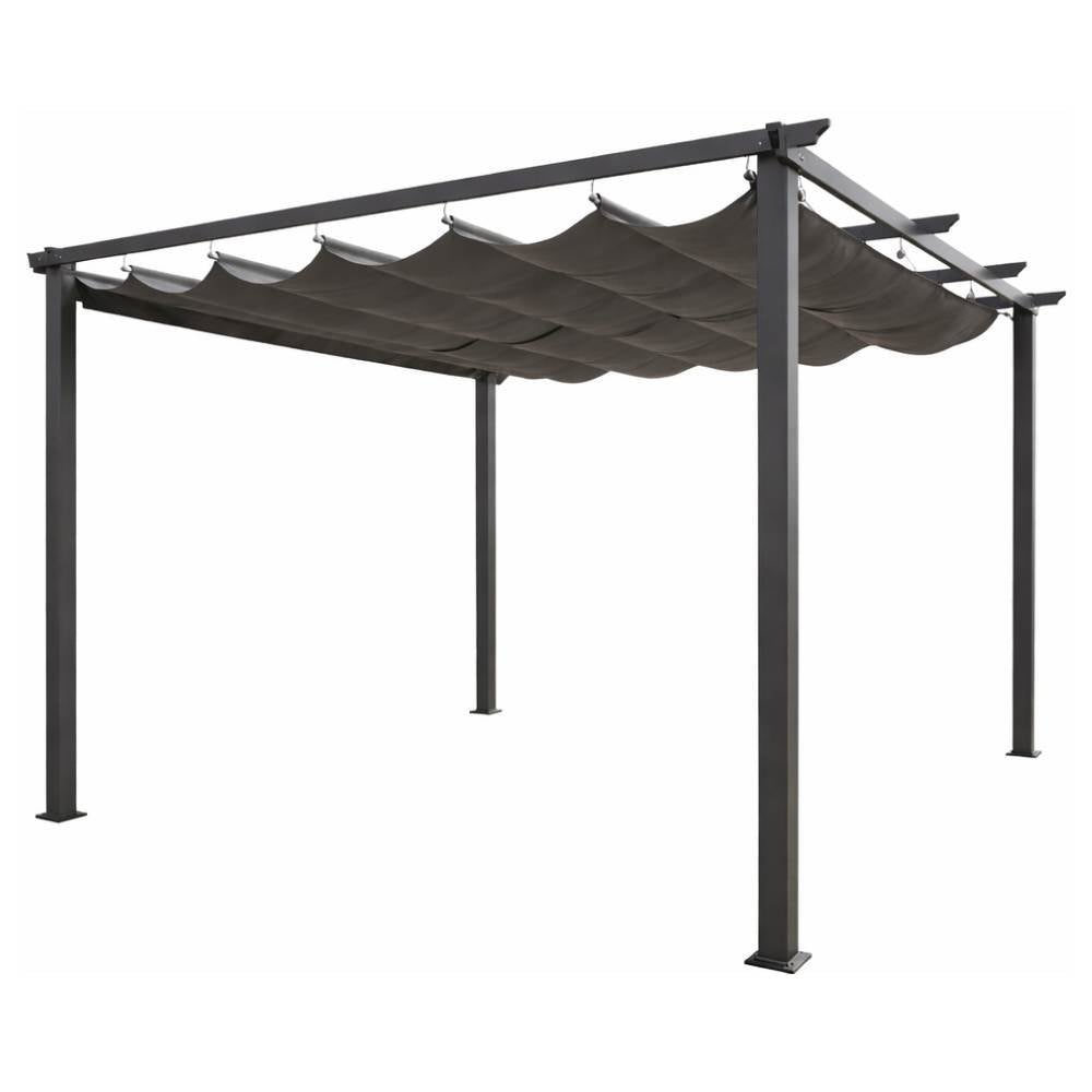 Pergola da Giardino 4x4 con Tetto Retrattile - Struttura in Alluminio Antracite